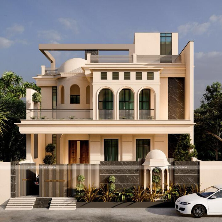 Luxury villa and farmhouse architecture design in Noida by Meraki Architects