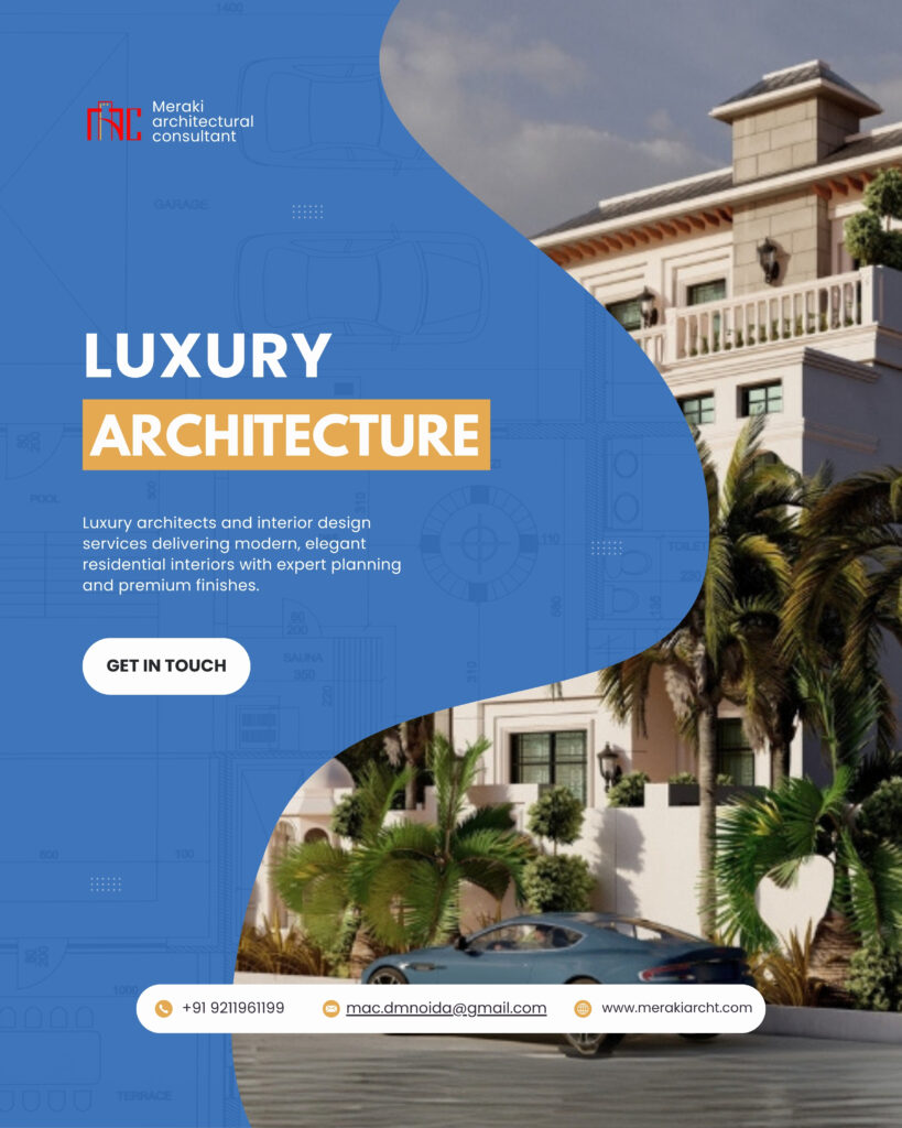 Blue and Gold Simple Architecture Firm Promotion Instagram Post 1