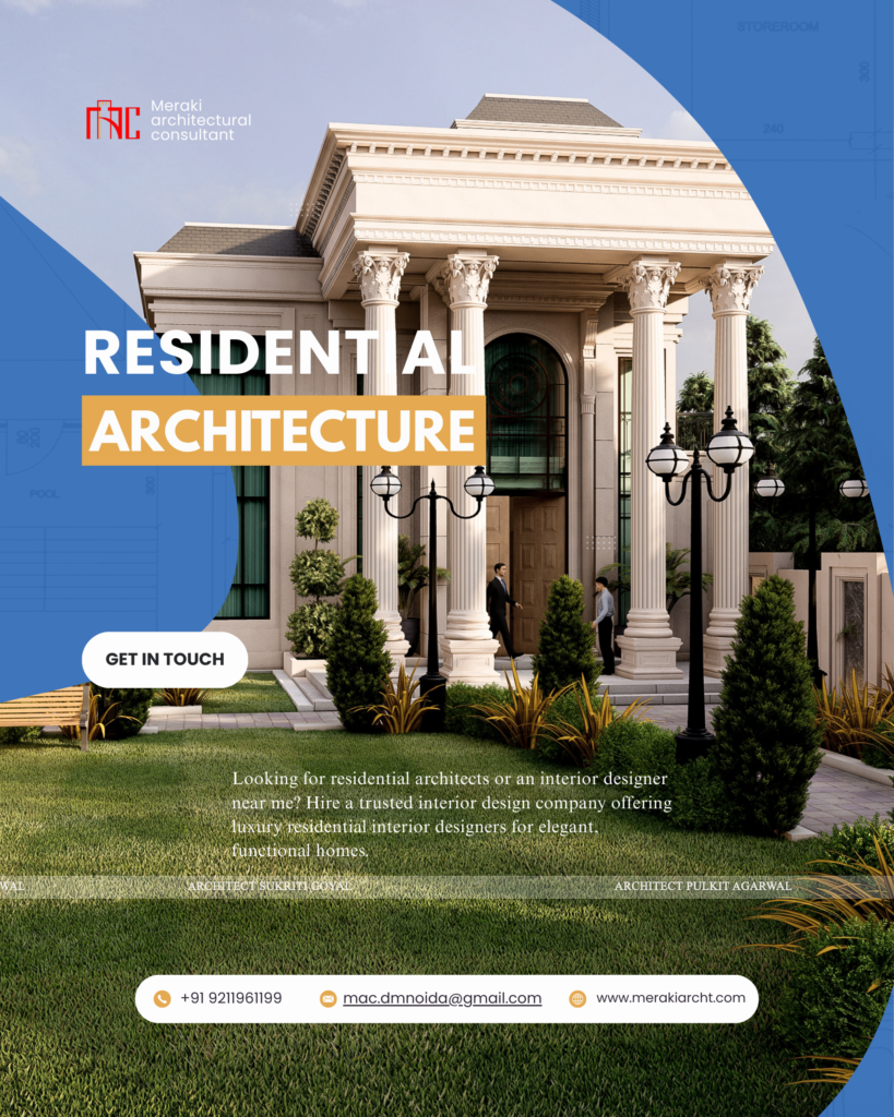 Blue and Gold Simple Architecture Firm Promotion Instagram Post